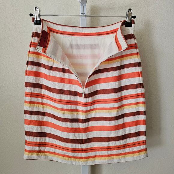 CAROLINA HERERRA Multicolor Striped Mini Skirt with Pockets & Zip Closure Sz 4 - Picture 3 of 16